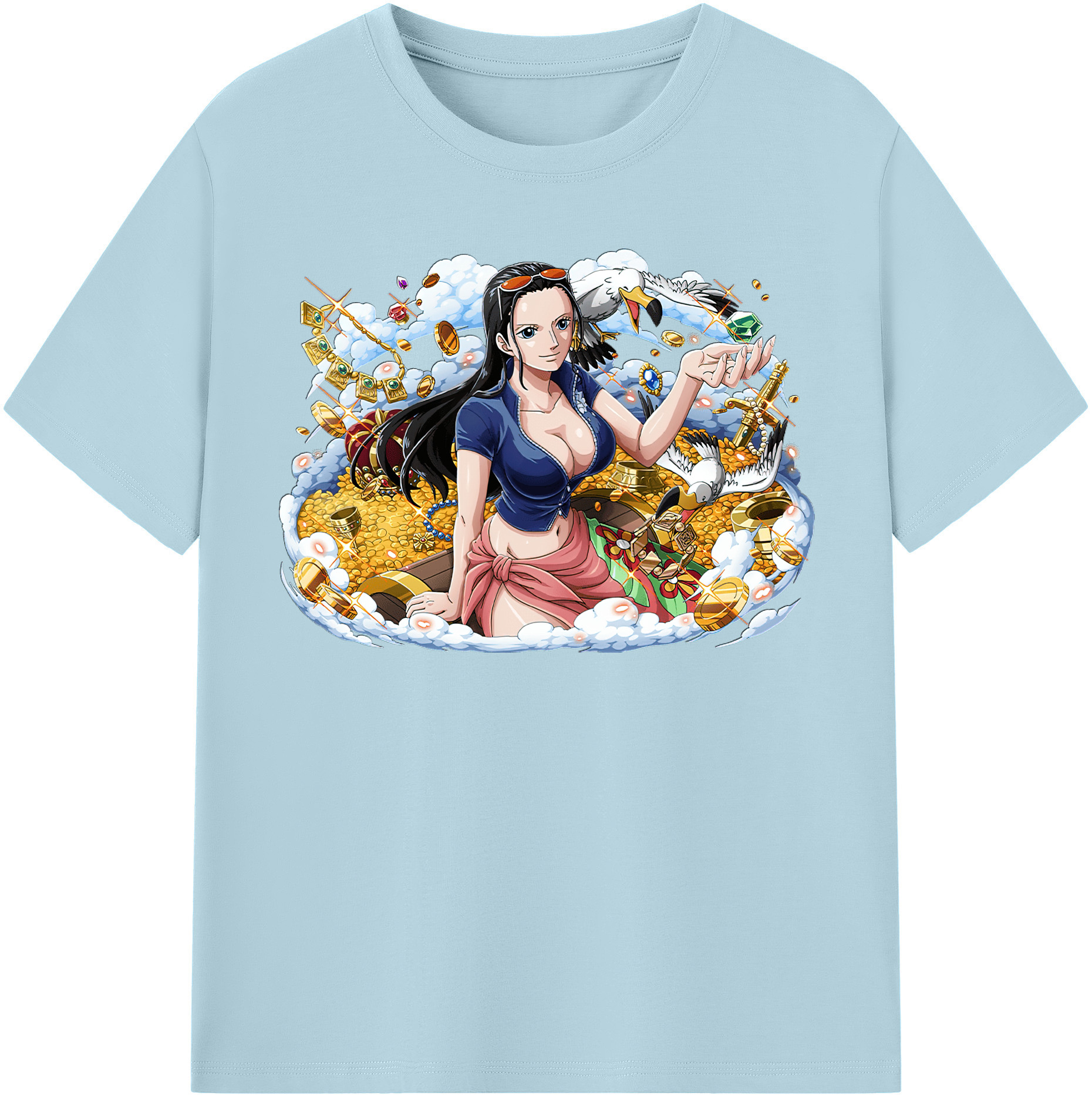 ワンピース ニコ・ロビン ONE PIECE Nico Robin 綿100％半袖Tシャツ（フロントプリント）